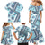 Hawaii Quilt Family Matching Mermaid Dress and Hawaiian Shirt Kakau Polynesian Pattern Sky Blue Version LT01 - Polynesian Pride