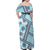 Hawaii Quilt Family Matching Off Shoulder Maxi Dress and Hawaiian Shirt Kakau Polynesian Pattern Sky Blue Version LT01 - Polynesian Pride