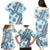 Hawaii Quilt Family Matching Puletasi Dress and Hawaiian Shirt Kakau Polynesian Pattern Sky Blue Version LT01 - Polynesian Pride