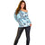 Hawaii Quilt Off Shoulder Sweater Kakau Polynesian Pattern Sky Blue Version LT01 - Polynesian Pride