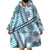 Hawaii Quilt Wearable Blanket Hoodie Kakau Polynesian Pattern Sky Blue Version LT01 - Polynesian Pride