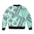 Hawaii Quilt Bomber Jacket Kakau Polynesian Pattern Teal Version LT01 - Polynesian Pride