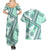 Hawaii Quilt Couples Matching Summer Maxi Dress and Hawaiian Shirt Kakau Polynesian Pattern Teal Version LT01 - Polynesian Pride