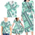 Hawaii Quilt Family Matching Long Sleeve Bodycon Dress and Hawaiian Shirt Kakau Polynesian Pattern Teal Version LT01 - Polynesian Pride