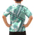 Hawaii Quilt Family Matching Off Shoulder Maxi Dress and Hawaiian Shirt Kakau Polynesian Pattern Teal Version LT01 - Polynesian Pride