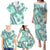 Hawaii Quilt Family Matching Puletasi Dress and Hawaiian Shirt Kakau Polynesian Pattern Teal Version LT01 - Polynesian Pride