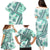 Hawaii Quilt Family Matching Puletasi Dress and Hawaiian Shirt Kakau Polynesian Pattern Teal Version LT01 - Polynesian Pride