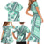 Hawaii Quilt Family Matching Short Sleeve Bodycon Dress and Hawaiian Shirt Kakau Polynesian Pattern Teal Version LT01 - Polynesian Pride