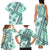 Hawaii Quilt Family Matching Tank Maxi Dress and Hawaiian Shirt Kakau Polynesian Pattern Teal Version LT01 - Polynesian Pride