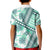 Hawaii Quilt Kid Polo Shirt Kakau Polynesian Pattern Teal Version LT01 - Polynesian Pride