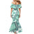 Hawaii Quilt Mermaid Dress Kakau Polynesian Pattern Teal Version LT01 - Polynesian Pride