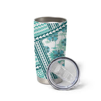 Hawaii Quilt Tumbler Cup Kakau Polynesian Pattern Teal Version LT01 - Polynesian Pride