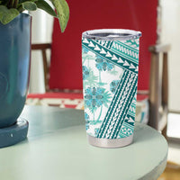 Hawaii Quilt Tumbler Cup Kakau Polynesian Pattern Teal Version LT01 - Polynesian Pride
