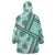 Hawaii Quilt Wearable Blanket Hoodie Kakau Polynesian Pattern Teal Version LT01 - Polynesian Pride