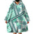 Hawaii Quilt Wearable Blanket Hoodie Kakau Polynesian Pattern Teal Version LT01 - Polynesian Pride