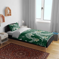 Polynesian Hawaiian Plumeria Tribal Pattern Bedding Set Green Version LT01 - Polynesian Pride