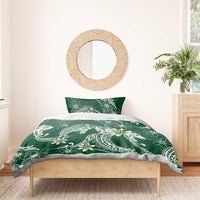 Polynesian Hawaiian Plumeria Tribal Pattern Bedding Set Green Version LT01 - Polynesian Pride