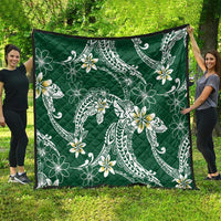 Polynesian Hawaiian Plumeria Tribal Pattern Quilt Green Version LT01 - Polynesian Pride
