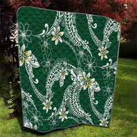 Polynesian Hawaiian Plumeria Tribal Pattern Quilt Green Version LT01 - Polynesian Pride