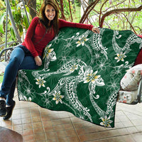 Polynesian Hawaiian Plumeria Tribal Pattern Quilt Green Version LT01 - Polynesian Pride