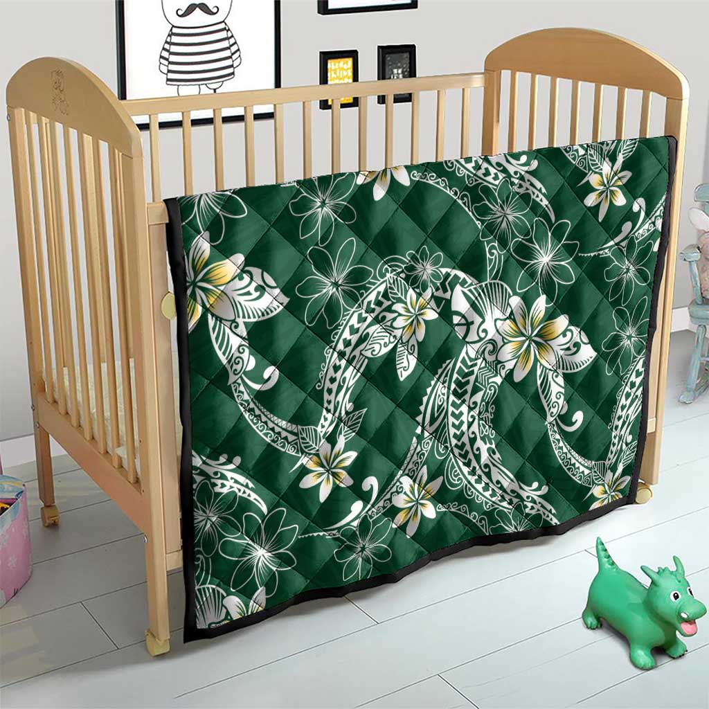 Polynesian Hawaiian Plumeria Tribal Pattern Quilt Green Version LT01 - Polynesian Pride