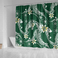 Polynesian Hawaiian Plumeria Tribal Pattern Shower Curtain Green Version LT01 - Polynesian Pride