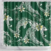 Polynesian Hawaiian Plumeria Tribal Pattern Shower Curtain Green Version LT01 - Polynesian Pride