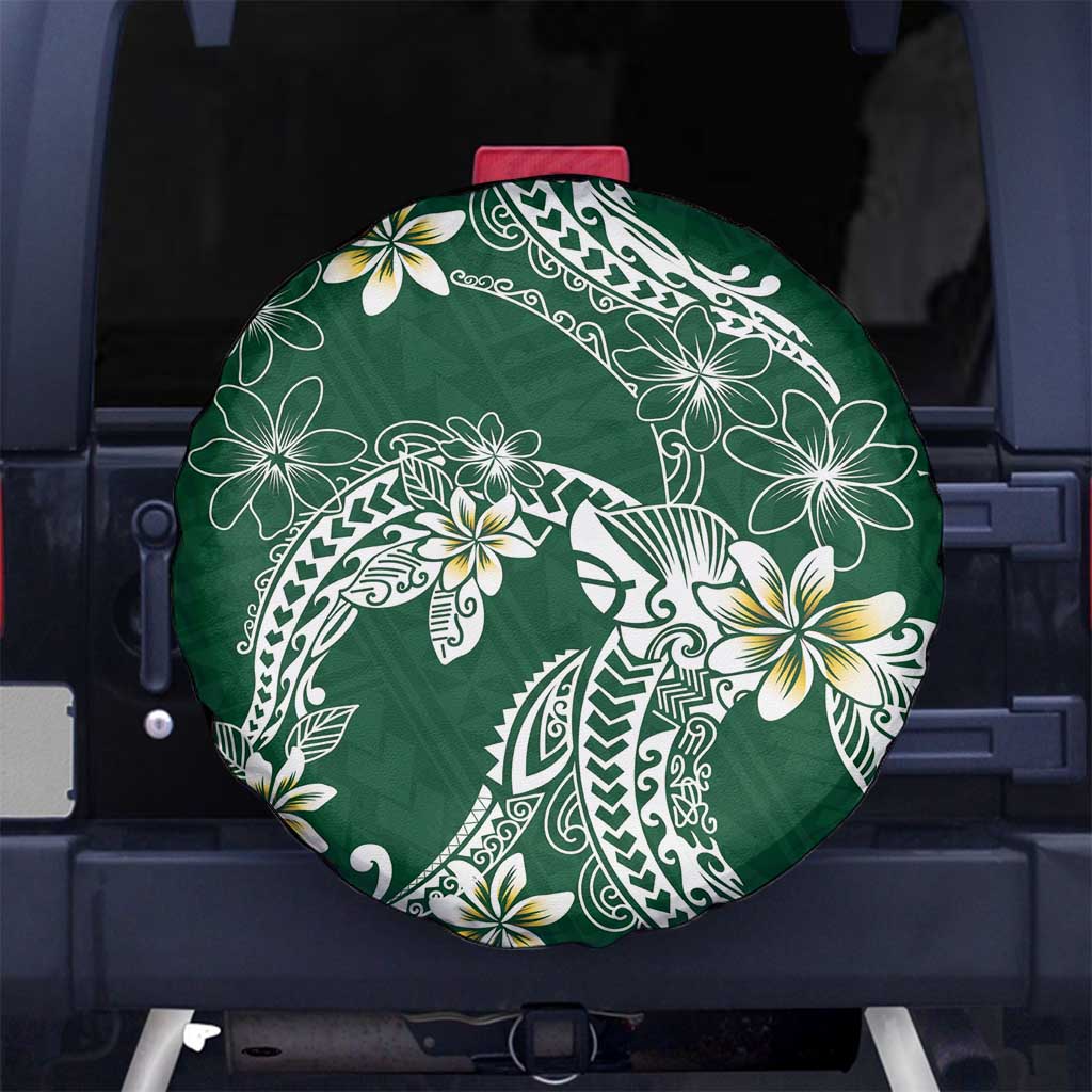 Polynesian Hawaiian Plumeria Tribal Pattern Spare Tire Cover Green Version LT01 No hole Green - Polynesian Pride