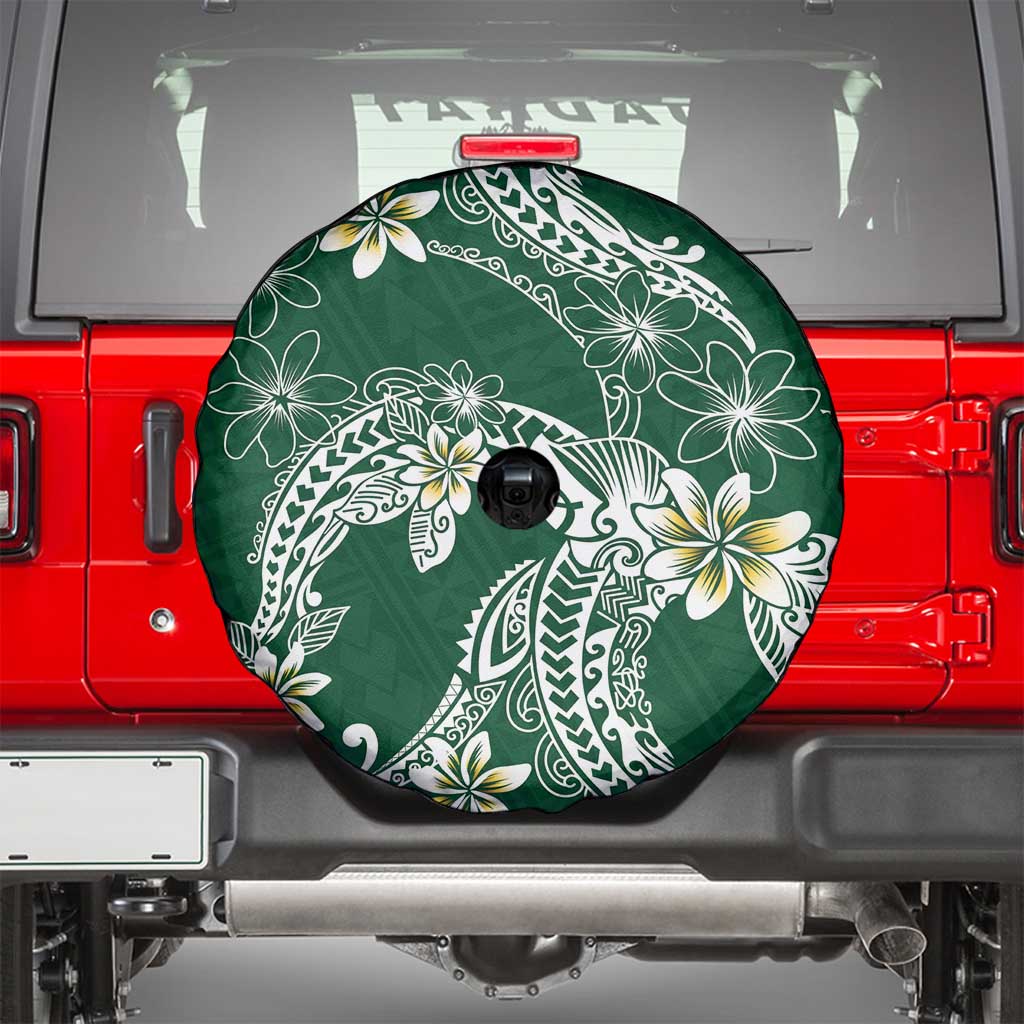 Polynesian Hawaiian Plumeria Tribal Pattern Spare Tire Cover Green Version LT01 - Polynesian Pride