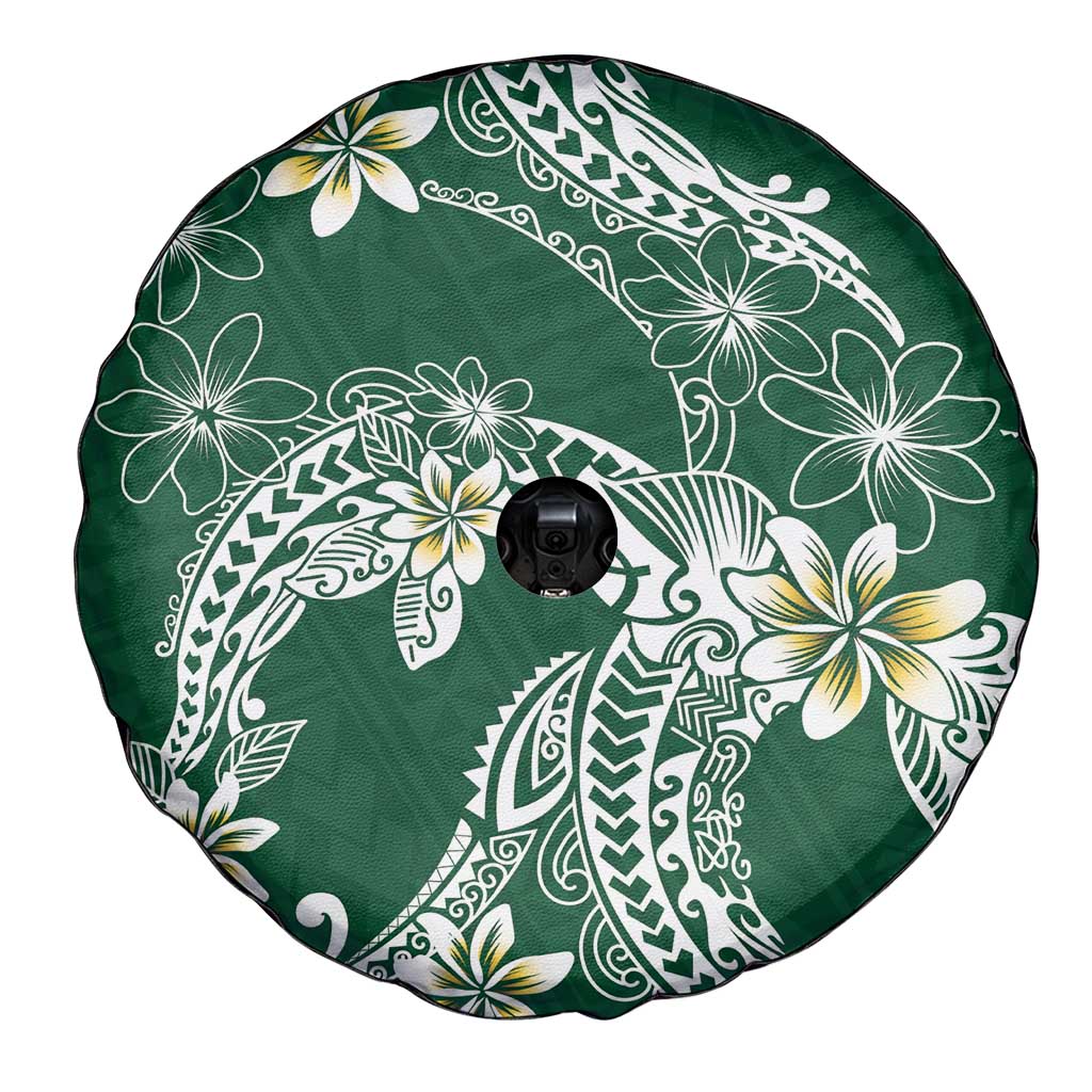Polynesian Hawaiian Plumeria Tribal Pattern Spare Tire Cover Green Version LT01 - Polynesian Pride