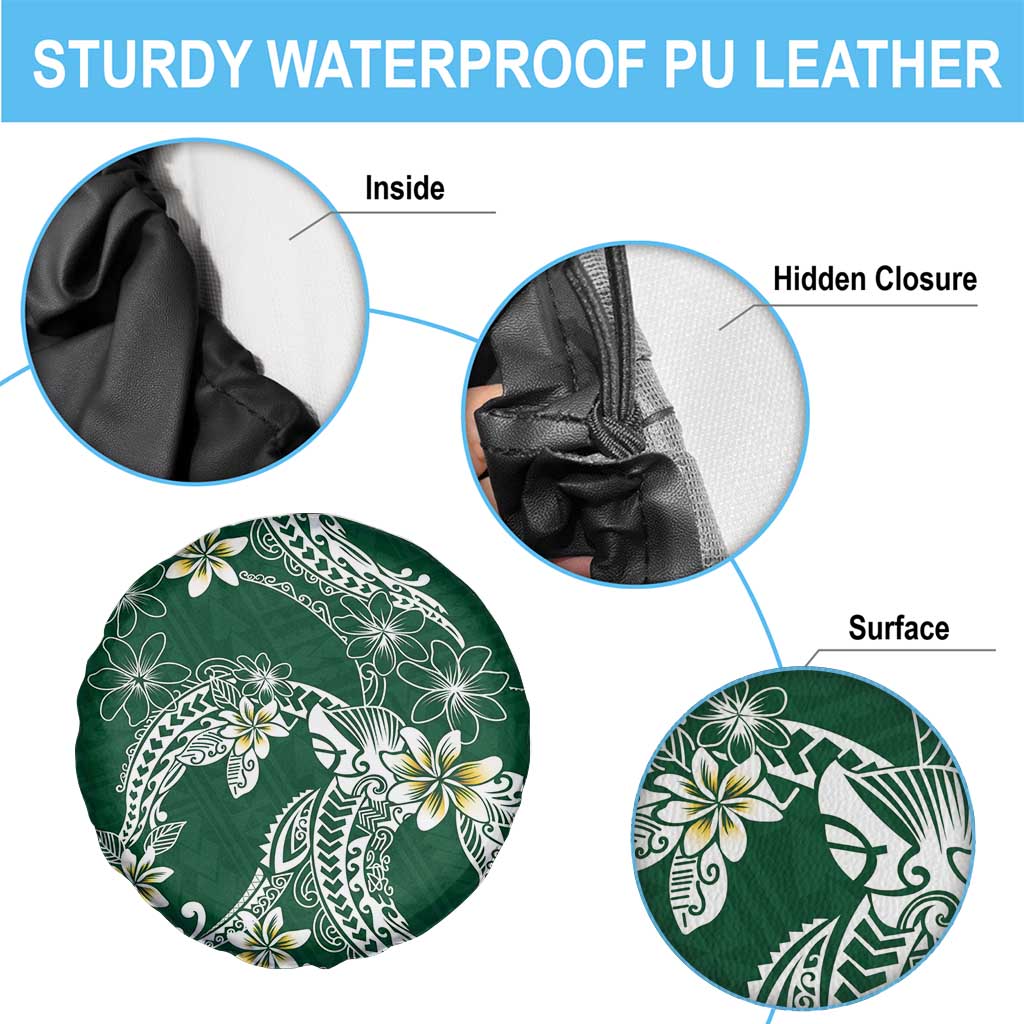 Polynesian Hawaiian Plumeria Tribal Pattern Spare Tire Cover Green Version LT01 - Polynesian Pride