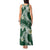 Polynesian Hawaiian Plumeria Tribal Pattern Tank Maxi Dress Green Version