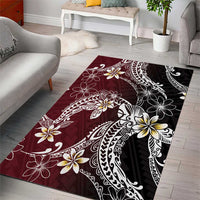 Polynesian Hawaiian Plumeria Tribal Pattern Area Rug Special Wine Red Version LT01 - Polynesian Pride