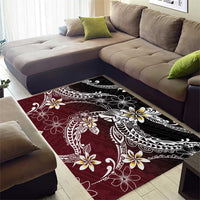 Polynesian Hawaiian Plumeria Tribal Pattern Area Rug Special Wine Red Version LT01 - Polynesian Pride