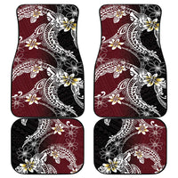 Polynesian Hawaiian Plumeria Tribal Pattern Car Mats Special Wine Red Version LT01 - Polynesian Pride