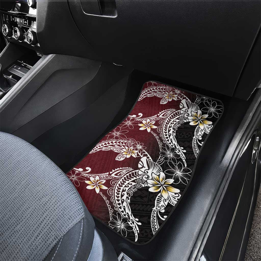 Polynesian Hawaiian Plumeria Tribal Pattern Car Mats Special Wine Red Version LT01 - Polynesian Pride