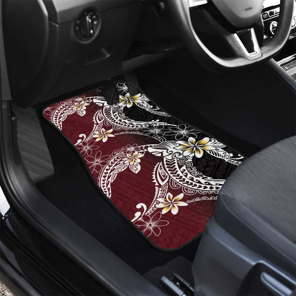 Polynesian Hawaiian Plumeria Tribal Pattern Car Mats Special Wine Red Version LT01 - Polynesian Pride