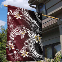 Polynesian Hawaiian Plumeria Tribal Pattern Garden Flag Special Wine Red Version LT01 - Polynesian Pride