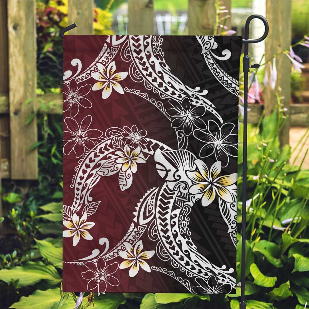 Polynesian Hawaiian Plumeria Tribal Pattern Garden Flag Special Wine Red Version LT01 Garden Flag Red - Polynesian Pride