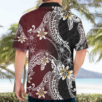 Polynesian Hawaiian Plumeria Tribal Pattern Hawaiian Shirt Special Wine Red Version LT01 - Polynesian Pride