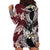 Polynesian Hawaiian Plumeria Tribal Pattern Hoodie Dress Special Wine Red Version