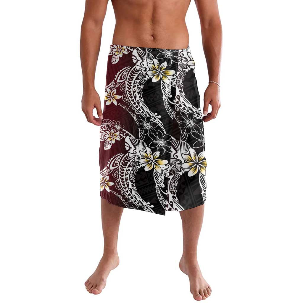 Polynesian Hawaiian Plumeria Tribal Pattern Lavalava Special Wine Red Version LT01 Red - Polynesian Pride