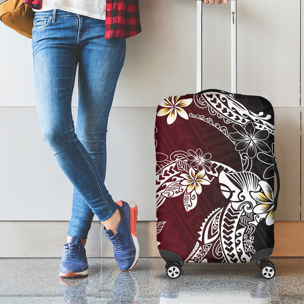 Polynesian Hawaiian Plumeria Tribal Pattern Luggage Cover Special Wine Red Version LT01 - Polynesian Pride