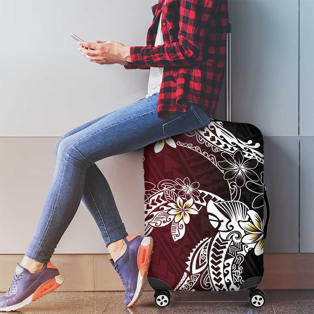 Polynesian Hawaiian Plumeria Tribal Pattern Luggage Cover Special Wine Red Version LT01 - Polynesian Pride