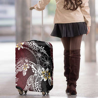 Polynesian Hawaiian Plumeria Tribal Pattern Luggage Cover Special Wine Red Version LT01 - Polynesian Pride