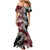 Polynesian Hawaiian Plumeria Tribal Pattern Mermaid Dress Special Wine Red Version