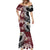 Polynesian Hawaiian Plumeria Tribal Pattern Mermaid Dress Special Wine Red Version