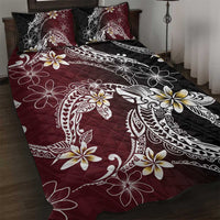 Polynesian Hawaiian Plumeria Tribal Pattern Quilt Bed Set Special Wine Red Version LT01 Red - Polynesian Pride