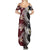 Polynesian Hawaiian Plumeria Tribal Pattern Summer Maxi Dress Special Wine Red Version