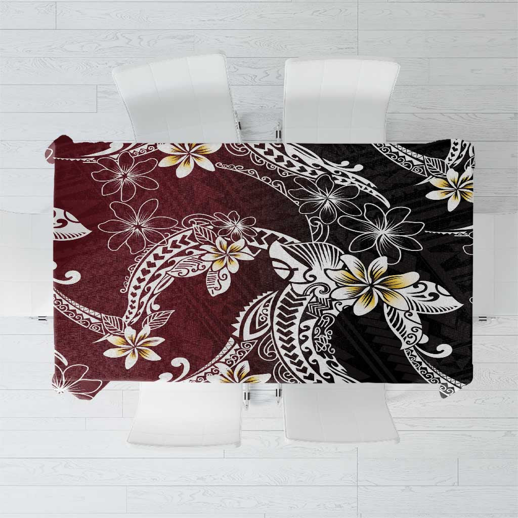 Polynesian Hawaiian Plumeria Tribal Pattern Tablecloth Special Wine Red Version LT01 Red - Polynesian Pride